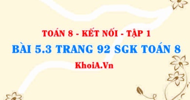 Bài 5.3 trang 92 SGK Toán 8 tập 1 Kết nối tri thức